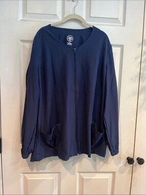 Divine Stretch by JDM Uniforms Navy Zip-Front Lightweight Jacket